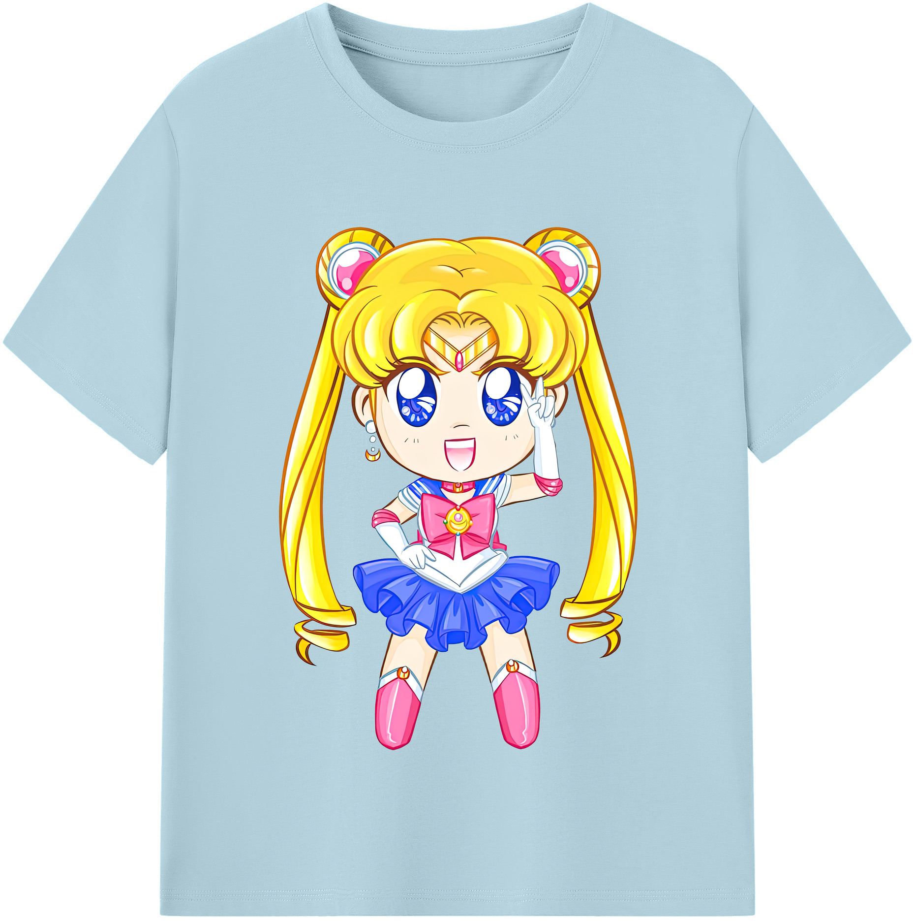 （画像用） 美少女戦士セーラームーン 月野 うさぎ つきの うさぎ Sailor Moon Tsukino Usagi 綿100％半袖Tシャツ（フロントプリント）